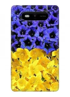Чехол для Nokia Lumia 820 - Желтые и синие цветы