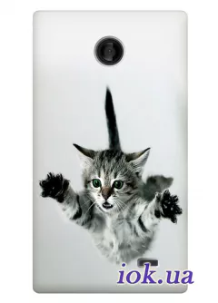 Чехол с котенком для Nokia X Dual