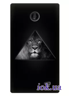 Чехол с черным львом для Nokia X Dual
