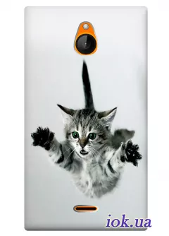 Чехол с необычным котом для Nokia X2 Dual