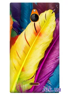 Цветной чехол для Nokia X2 Dual с перьями