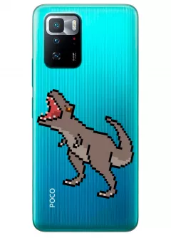 Чехол для Poco X3 GT - Пиксельный динозавр