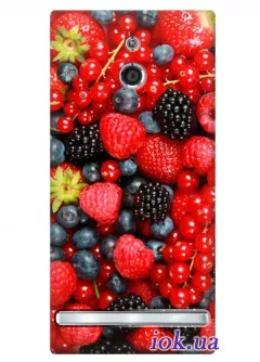 Чехол с красными ягодами для Sony Xperia P