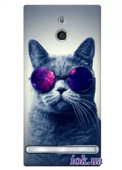 Чехол с котом в очках для Sony Xperia P