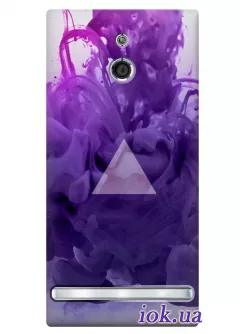Чехол с фиолетовым треугольником для Sony Xperia P