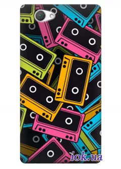 Чехол с разноцветными кассетами для Xperia Z1 Mini