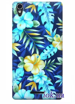 Чехол для Sony Xperia T3 - Тропические цветы