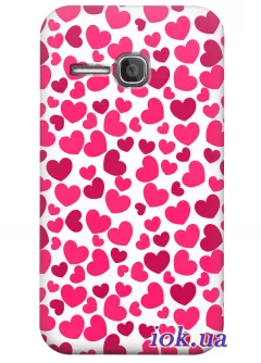 Чехол для Alcatel 5020D - Розовые сердечки 