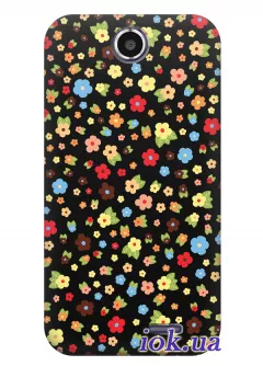 Чехол для HTC Desire 310 - Веселые цветочки 