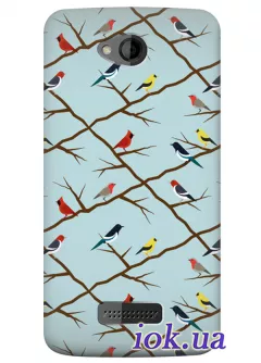 Чехол для HTC Desire 616 - Птички 
