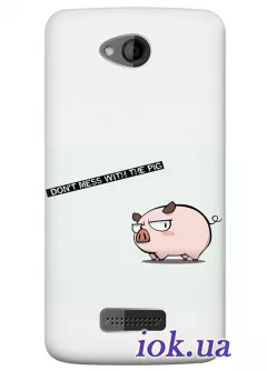 Чехол для HTC Desire 616 - Розовая свинка 