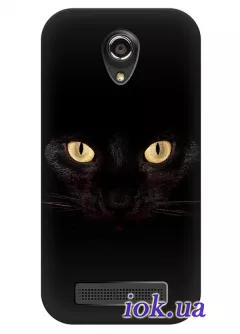 Чехол для Fly IQ4404 - Черная кошка 