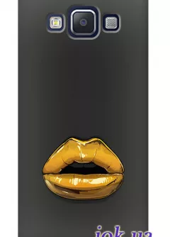Чехол для Galaxy E5 - Золотые губы 