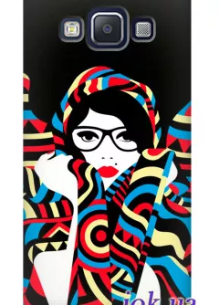 Чехол для Galaxy E5 - Девушка в очках 