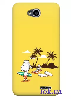 Чехол для LG L90 - Овечки на пляже 