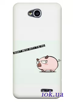 Чехол для LG L90 - Розовая свинка 