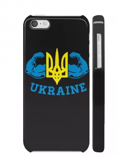 Купить пластиковый чехол для iPhone 5C с лого Украины "Украина - это сила!!!" - 