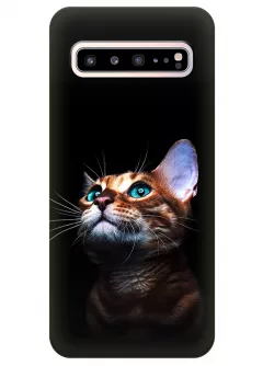 Чехол для Galaxy S10 5G - Зеленоглазый котик
