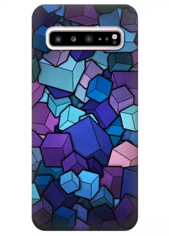 Чехол для Galaxy S10 5G - Синие кубики