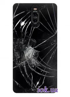 Чехол для Huawei Mate 9 Porsche - Разбитое стекло 