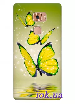 Чехол для Huawei Mate S - Зеленые бабочки