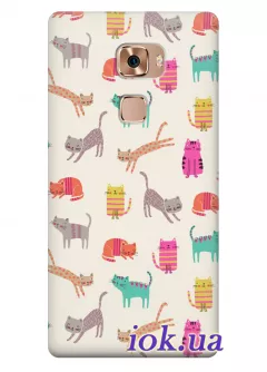 Чехол для Huawei Mate S - Разноцветные котики 