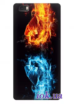 Чехол для Huawei P8 Lite - Огненные кулаки
