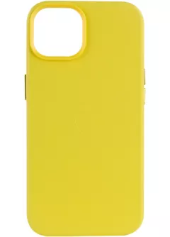 Кожаный чехол Leather Case (AA) with MagSafe для Apple iPhone 12 (6.1") || Apple iPhone 12 Pro, Yellow