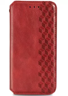 Уценка Кожаный чехол книжка GETMAN Cubic (PU) для Xiaomi Poco M3, Эстетический дефект / Красный