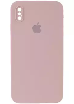 Чехол Silicone Case Square Full Camera Protective (AA) для Apple iPhone XS Max (6.5"), Розовый / Pink Sand