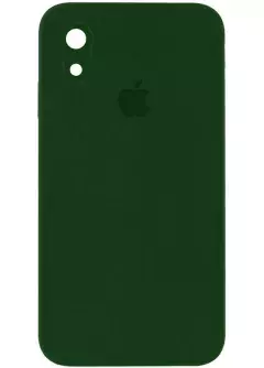 Чехол Silicone Case Square Full Camera Protective (AA) для Apple iPhone XR (6.1"), Зеленый / Army green
