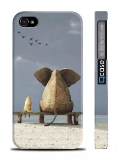 Чехол со слоном и собакой для iPhone 4, 4с