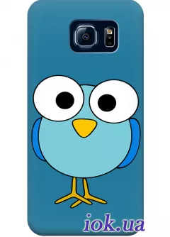 Чехол для Galaxy S6 Edge Plus - Синяя птичка 