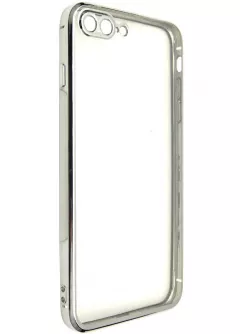 Прозрачный силиконовый чехол глянцевая окантовка Full Camera для Apple iPhone 7 plus/8 plus (5.5), Серебряный