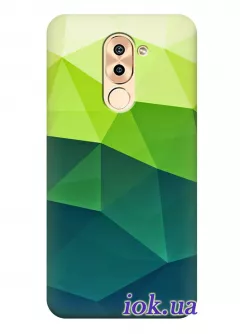 Чехол для Huawei Mate 9 Lite - Зелёная геометрия