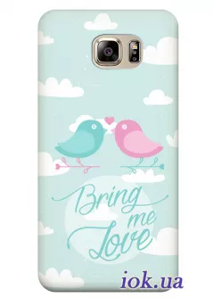Чехол для Galaxy S7 Edge - Влюблённые птички