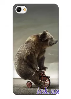 Чехол для Meizu M3x - Медведь на велосипеде 