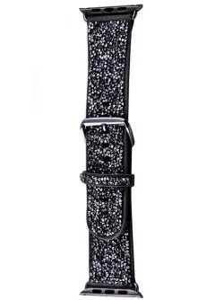 Ремешок Bling World Rock Diamond для Apple Watch 38/40/41/42mm, Черный
