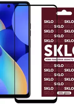 Защитное стекло SKLO 3D (full glue) для TECNO Spark 10 Pro, Черный