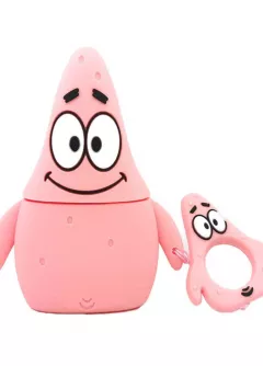 Силиконовый футляр SpongeBob series для наушников AirPods + кольцо, Patrick / Розовый