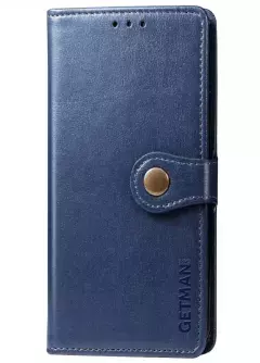 Кожаный чехол книжка GETMAN Gallant (PU) для Oppo A98, Синий