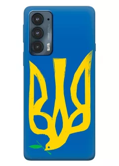 Чехол на Motorola Edge 20 с сильным и добрым гербом Украины в виде ласточки