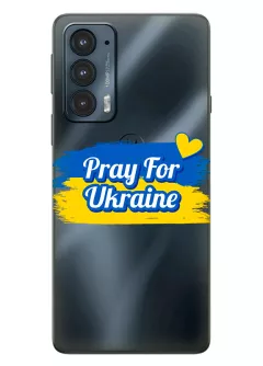 Чехол для Motorola Edge 20 "Pray for Ukraine" из прозрачного силикона