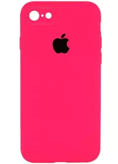 Чехол Silicone Case Square Full Camera Protective (AA) для Apple iPhone 7 / 8 / SE (2020) (4.7"), Розовый / Barbie pink