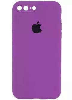 Чехол Silicone Case Square Full Camera Protective (AA) для Apple iPhone 7 plus || Apple iPhone 8 plus, Фиолетовый / Grape