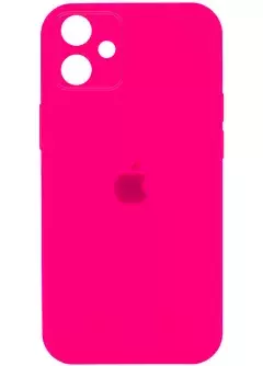Чехол Silicone Case Square Full Camera Protective (AA) для Apple iPhone 11 (6.1"), Розовый / Barbie pink
