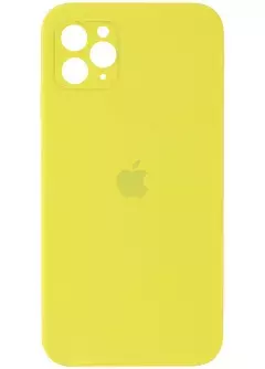 Чехол Silicone Case Square Full Camera Protective (AA) для Apple iPhone 11 Pro Max (6.5"), Желтый / Bright Yellow
