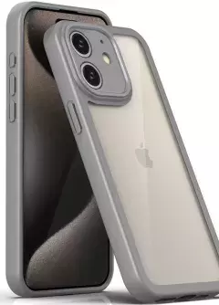 TPU чехол Transparent + Colour 1,5mm для Apple iPhone 11 (6.1"), Grey