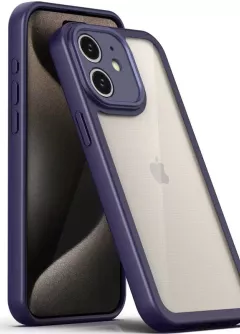 TPU чехол Transparent + Colour 1,5mm для Apple iPhone 12 (6.1"), Purple