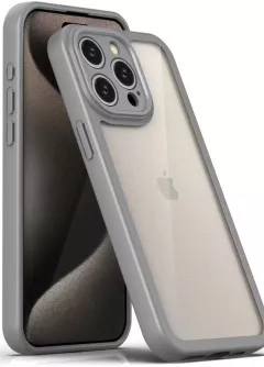 TPU чехол Transparent + Colour 1,5mm для Apple iPhone 12 Pro (6.1"), Grey